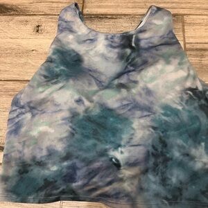Athleta Conscious Crop Bra Top: Blue Tie Dye, Small A-C
